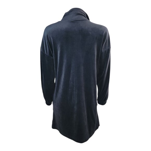 Cable & Gauge Dress Womens Size M Medium Black Velour Collared Minimalist Cozy - Picture 4 of 8